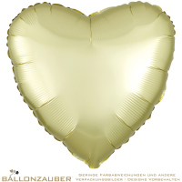 Folienballon Herz Pastel-Gelb Satin Luxe 45cm = 18inch