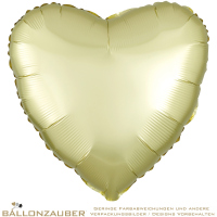 Folienballon Herz Pastel-Gelb Satin Luxe 45cm = 18inch