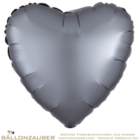 Folienballon Herz Graphit Satin Luxe 45cm = 18inch