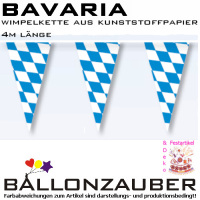 Wimpelkette Bavaria mit bayrischen Rauten 4m Oktoberfest Flaggengirlande Party