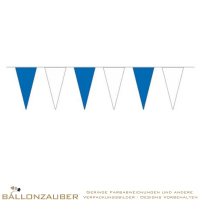Wimpelkette Spitzwimpel 4m lang Blau Weiß PVC wetterfest