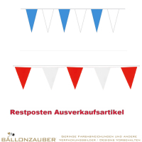 Wimpelkette Spitzwimpel 4m lang 2-farbig rot-weiss o. blau-weiss PVC windempfindlich 0,18mm AUSVERKAUFSARTIKEL