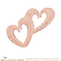 Folienballon Herzen offen Hearts & Filigree rosegold 134cm = 53inch