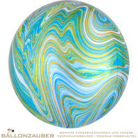 Folienballon Orbz Grün Marblez 38cm = 15inch