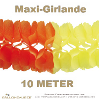 Girlande maxi 10m bunt schwer entflammbar Papier Karneval Fasching Girlande maxi bunt