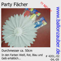 Deko-Fächer Partyfächer Weiß 50cm Ø Fächer Party Deko
