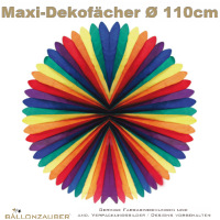 Dekofächer maxi 110cm bunt schwer entflammbar Karneval Fasching Dekofächer bunt