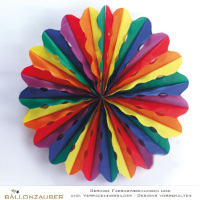 Dekofächer 50cm bunt schwer entflammbar Papier Karneval Fasching Dekofächer bunt