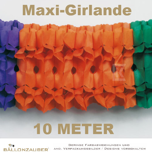 Girlande maxi 10m bunt schwer entflammbar Papier Karneval Fasching