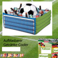 Aufblasartikel Getränke-Kühler Fussball bunt 67cm