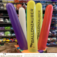 Latexballon Bannerballon Zeppelin Werbedruck Ballonzauber Gelb Ø16cm Länge 130cm