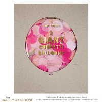 3 Latexballons Rund Meri Meri Giant Confetti Balloons pink Ø80cm Umf. 225cm 32inch