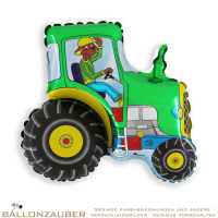Folienballon Fahrzeug Traktor Grün 75cm = 30inch Grabo