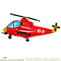 Folienballon Hubschrauber rot 85cm = 33inch