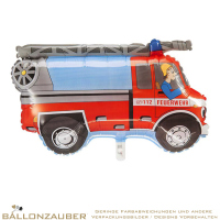 Folienballon Fahrzeug Feuerwehr bunt 75cm = 30inch