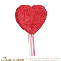 Pinata Zugpinata Herz rot zum Aufhängen