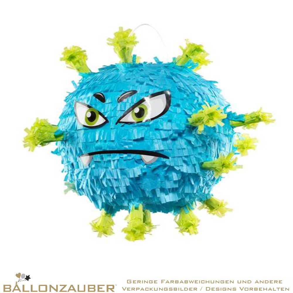 Pinata Corona Virus blau zum Aufhängen Ballonzauber - Werbung, Dekoration und Logistik