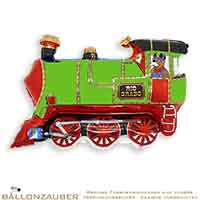 Folienballon Zug Lokomotive grün bunt 81cm = 32inch
