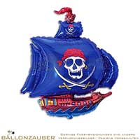 Folienballon Schiff Piraten blau 94cm = 37inch