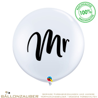 Latexballon Riesenballon Rund Mr. Weiß Ø90cm = 36inch