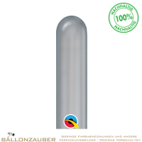 Latexballon Modellierballon Q260 silber Chrome Ø5cm = 60inch Länge 150cm