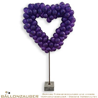 Herzständer zur MIETE Stahlständer 60 x 135 cm mit Betonfuß, bestückt mit Ballons