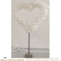 Herzständer Stahlständer 80 x 155 cm mit Betonfuß, bestückt mit Ballons