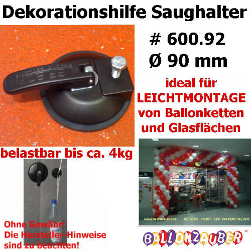 Saughalter mittel Sauger Dekohilfe f.Glasflchen +hnl.