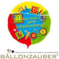 Folienballon Rund Alles Gute zum Schulanfang Bunt 45cm = 18inch