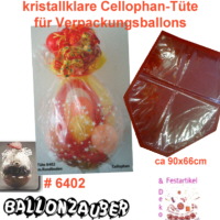 Tüte Cellophantüte f. Geschenkballon Verpackungsballon Stuffer Ballonverpackung