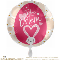 Folienballon Rund Frohe Ostern pink 45cm = 18inch