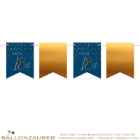 Girlande Flagbanner Happy 18th Elegant True Blue