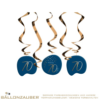 Hängedeko Swirls Happy 70th Elegant True Blue