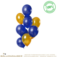 Latexballon Rund Happy 18th Elegant True Blue Ø30cm = 11inch