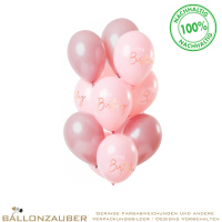 Latexballon Rund Happy Birthday Elegant Lush Blush Ø30cm = 11inch