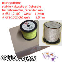 Dekoseil Seil f. Ballongirlanden und Ballonketten 100m gelb neongelb Ballondeko Seil gelb neongelb