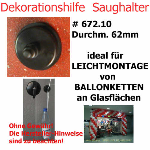 Saughalter klein Sauger Dekohilfe f.Glasflächen u.Ähnl.