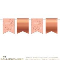 Girlande Flagbanner Happy 80th Elegant Lush Blush