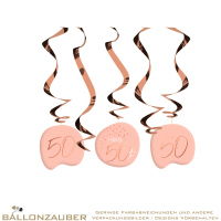 Hängedeko Swirls Happy 50th Elegant Lush Blush