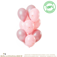 Latexballon Rund Happy 70th Elegant Lush Blush Ø30cm = 11inch