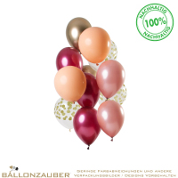 Latexballon-Set Rund Rich Ruby Ø33cm = 13inch Umf. 120cm