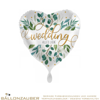 Folienballon Herz Wedding Alles Liebe Bunt Satin 45cm = 18inch