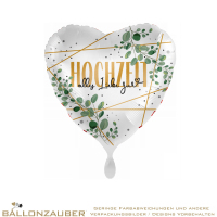Folienballon Herz Alles Liebe zur Hochzeit Bunt Satin 45cm = 18inch