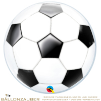 Folienballon Rund Fussball schwarz weiß 45cm = 18inch