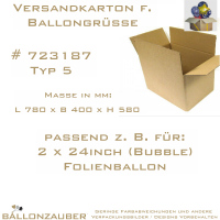 Karton 780 x 400 x 580 mm Versandkarton Typ 5 braun für Ballongruß Balloon-a-Gram
