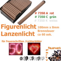 Figurenlichter Lanzenlichter Bengalische Lichter grün 10 Stck Rundstab brauner Pappstab m. grünbrennender Flamme