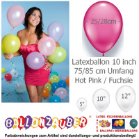 100 Qualitätsballons Hot Pink/Fuchsie Ø25cm 10inch Umf.75/85cm