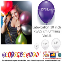 100 Qualitätsballons Violett Ø25cm 10inch Umf.75/85cm