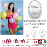 100 Qualitätsballons Rund Weiß