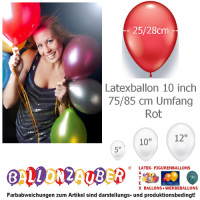 100 Qualitätsballons Rund Rot